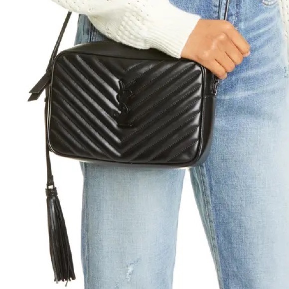 Saint Laurent YSL Lou Matelassé Calfskin Leather Camera Bag in Nero - Picture 2 of 15